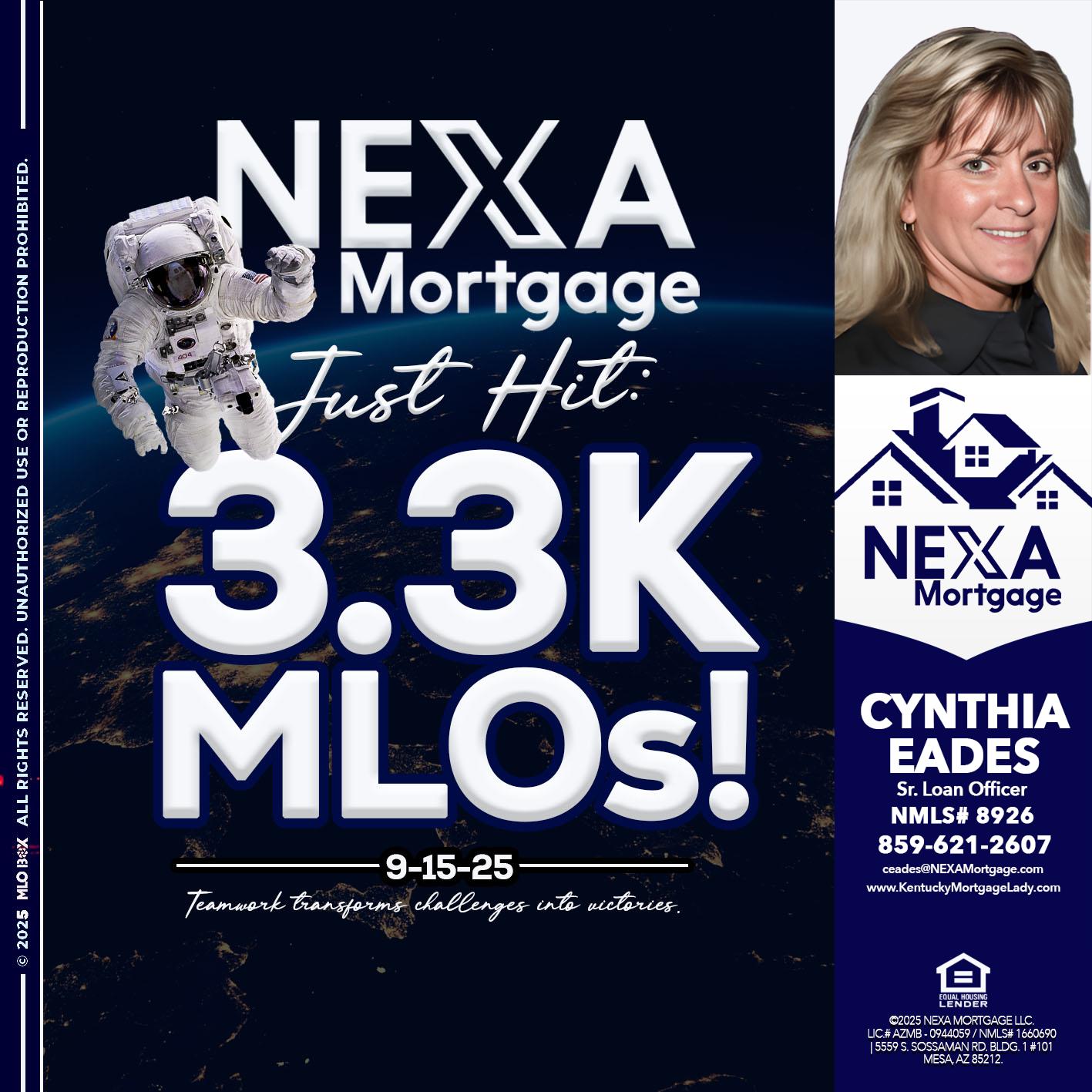 3.3K - Cynthia Eades -Sr. Loan Officer