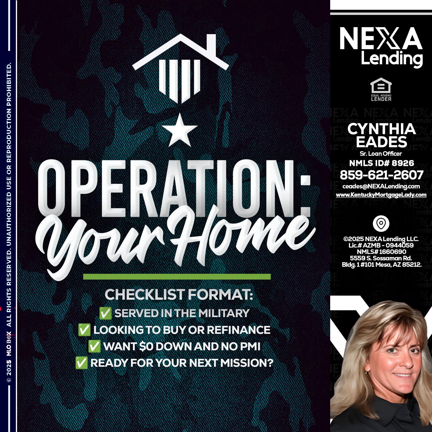 OPERATION YOUR HOME - Cynthia Eades -Sr. Loan Officer