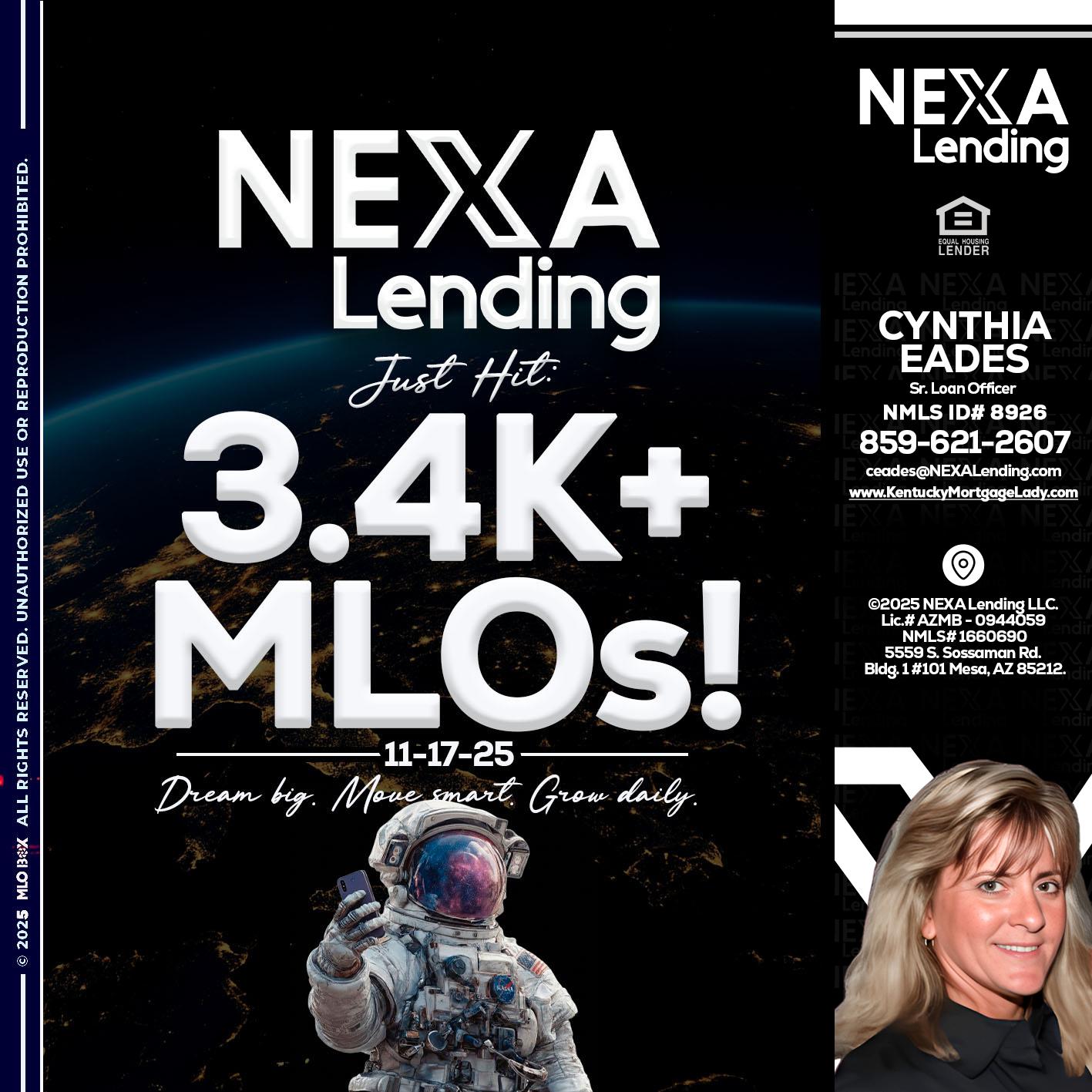 3.4K MLOs - Cynthia Eades -Sr. Loan Officer