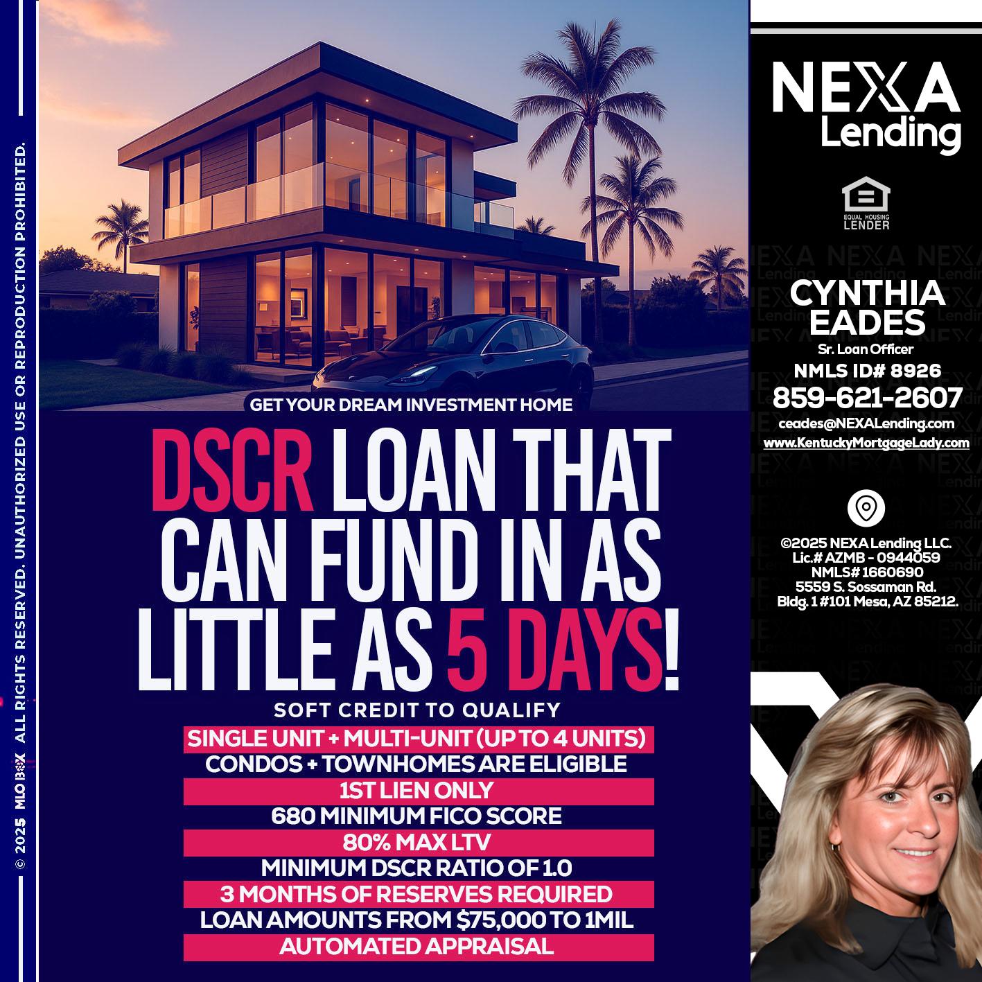 DSCR - Cynthia Eades -Sr. Loan Officer