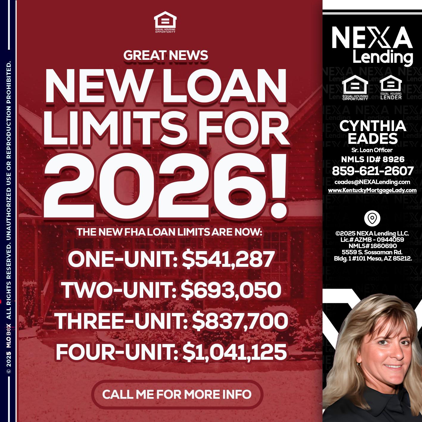 loan limits - Cynthia Eades -Sr. Loan Officer