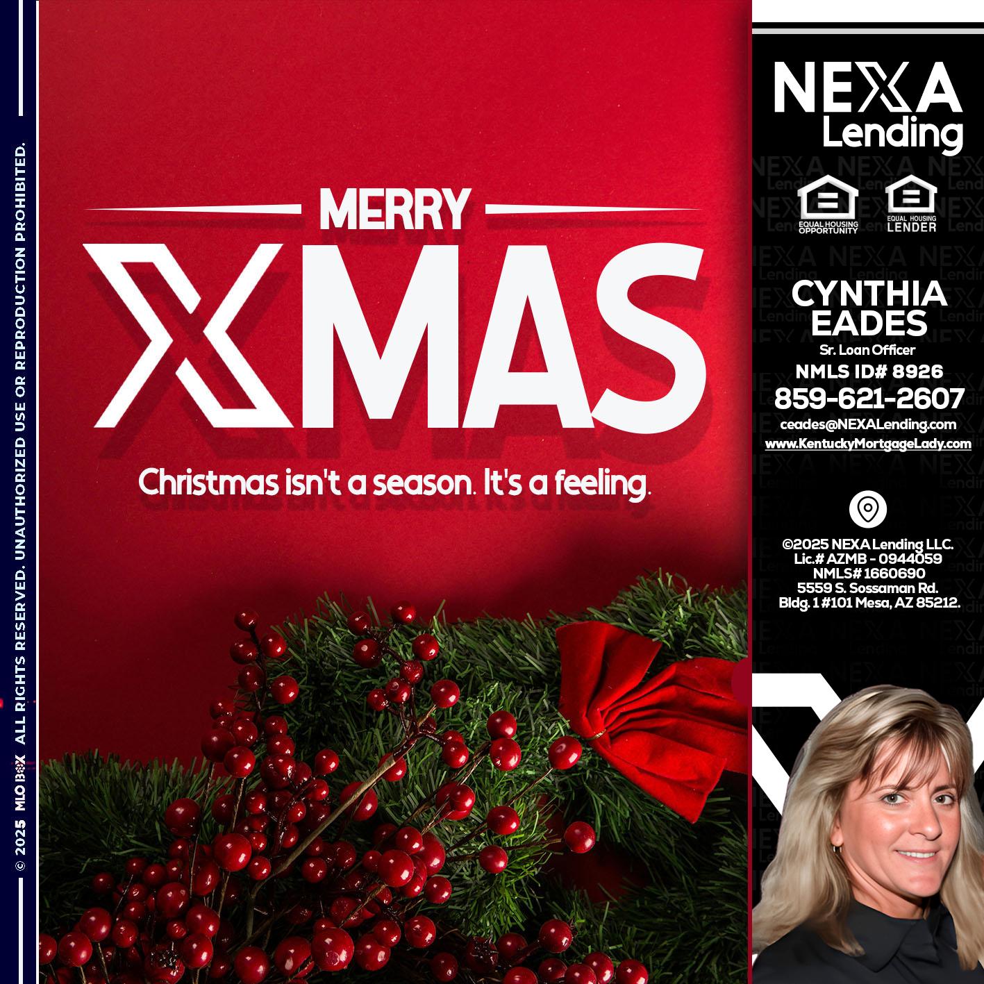 merry xmas - Cynthia Eades -Sr. Loan Officer