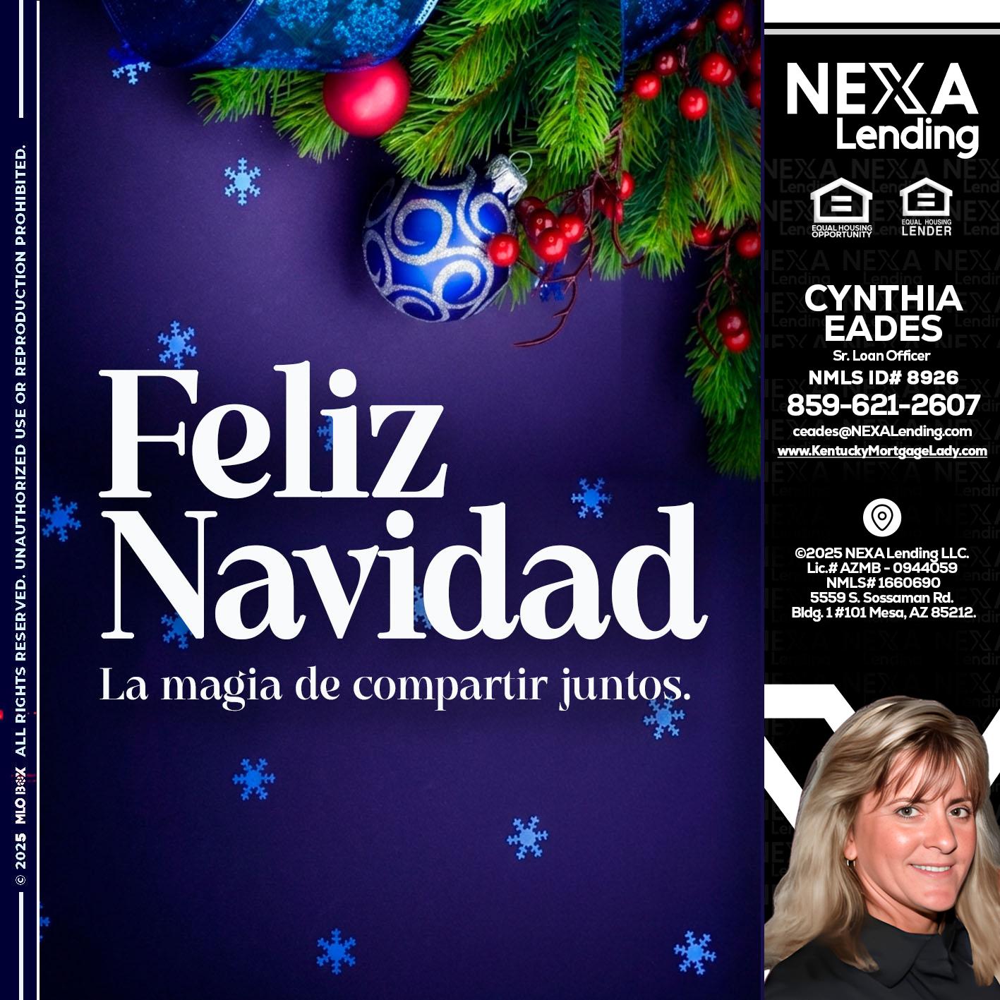 FELIZ NAVIDAD - Cynthia Eades -Sr. Loan Officer