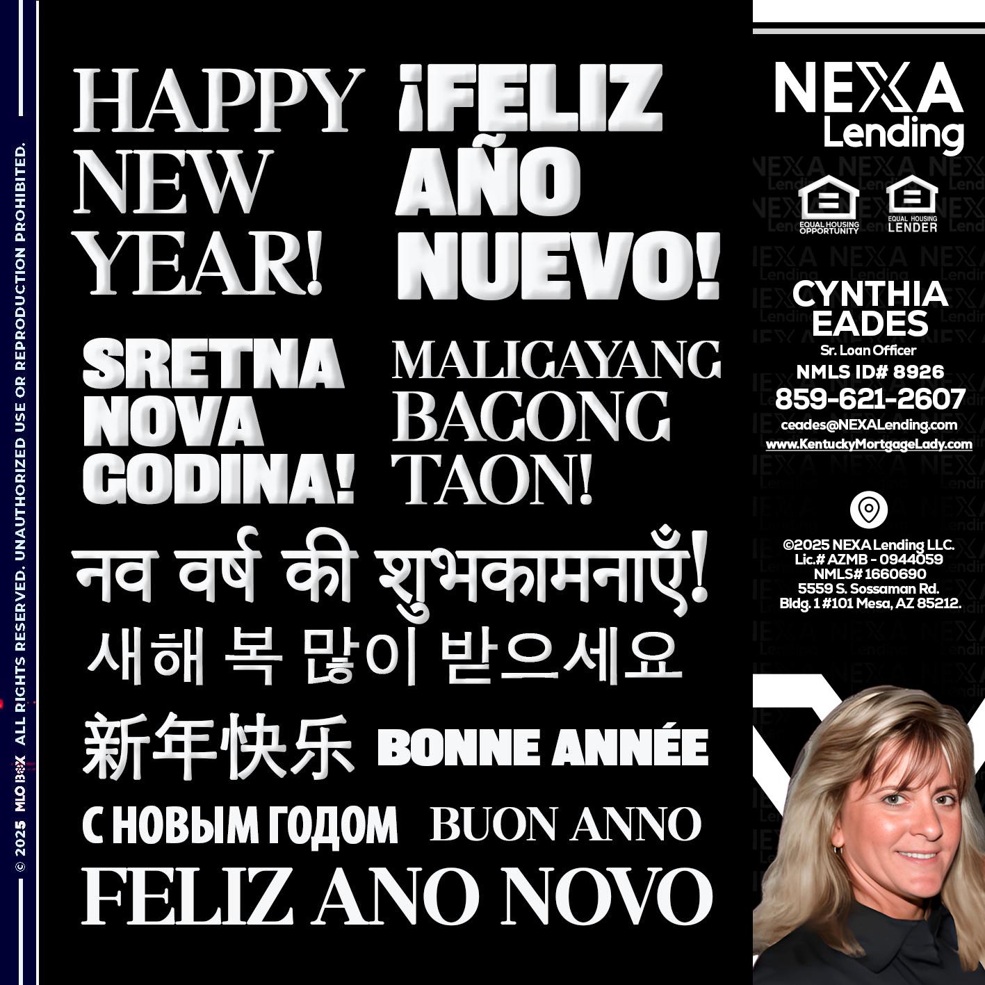 HAPPY NEW YEAR - Cynthia Eades -Sr. Loan Officer