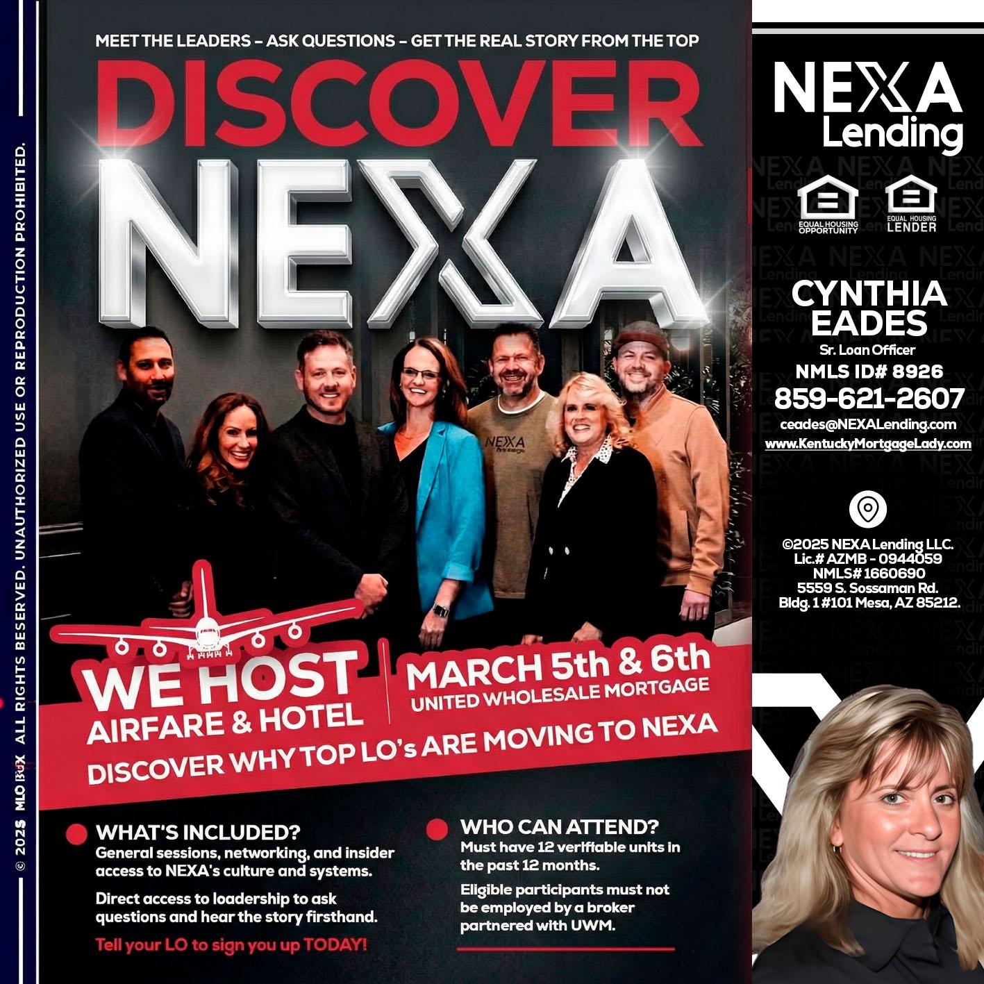 DISCOVER NEXA - Cynthia Eades -Sr. Loan Officer