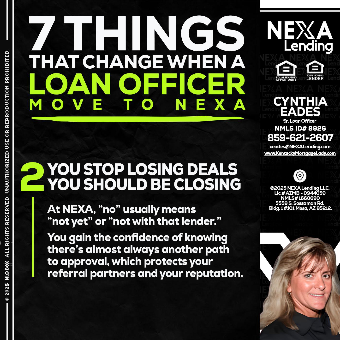 7 THINGS (2) - Cynthia Eades -Sr. Loan Officer