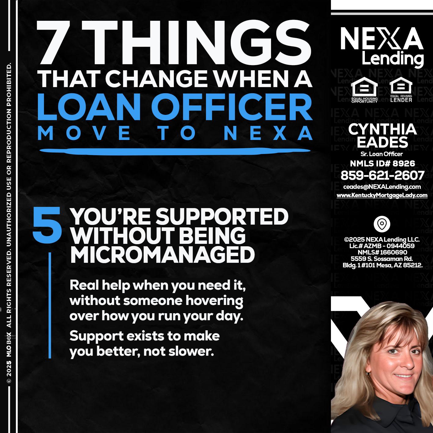7 THINGS (5) - Cynthia Eades -Sr. Loan Officer