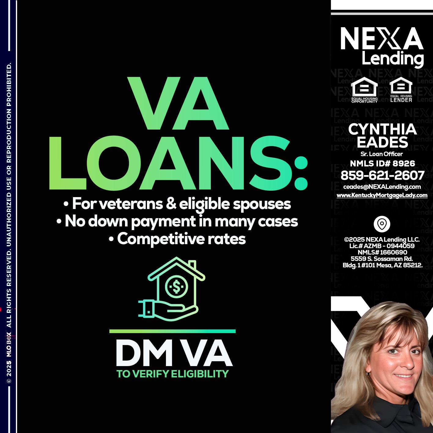 VA LOANS - Cynthia Eades -Sr. Loan Officer