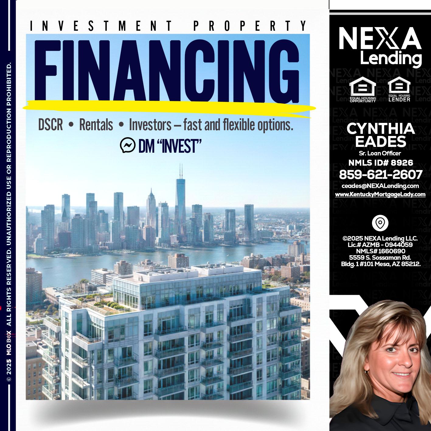 FINANCING - Cynthia Eades -Sr. Loan Officer