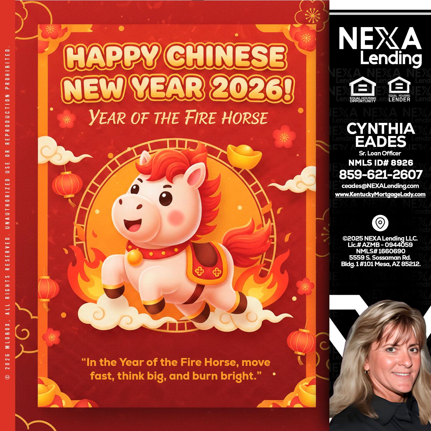 happy Chinese new year - Cynthia Eades -Sr. Loan Officer
