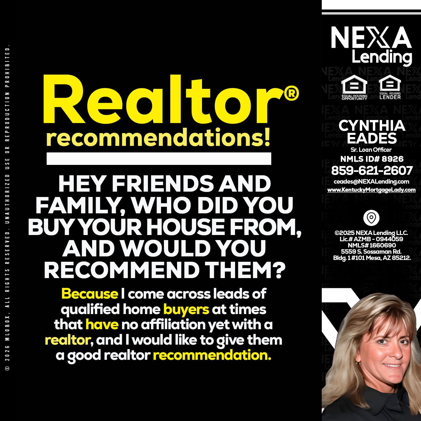 REALTOR - Cynthia Eades -Sr. Loan Officer