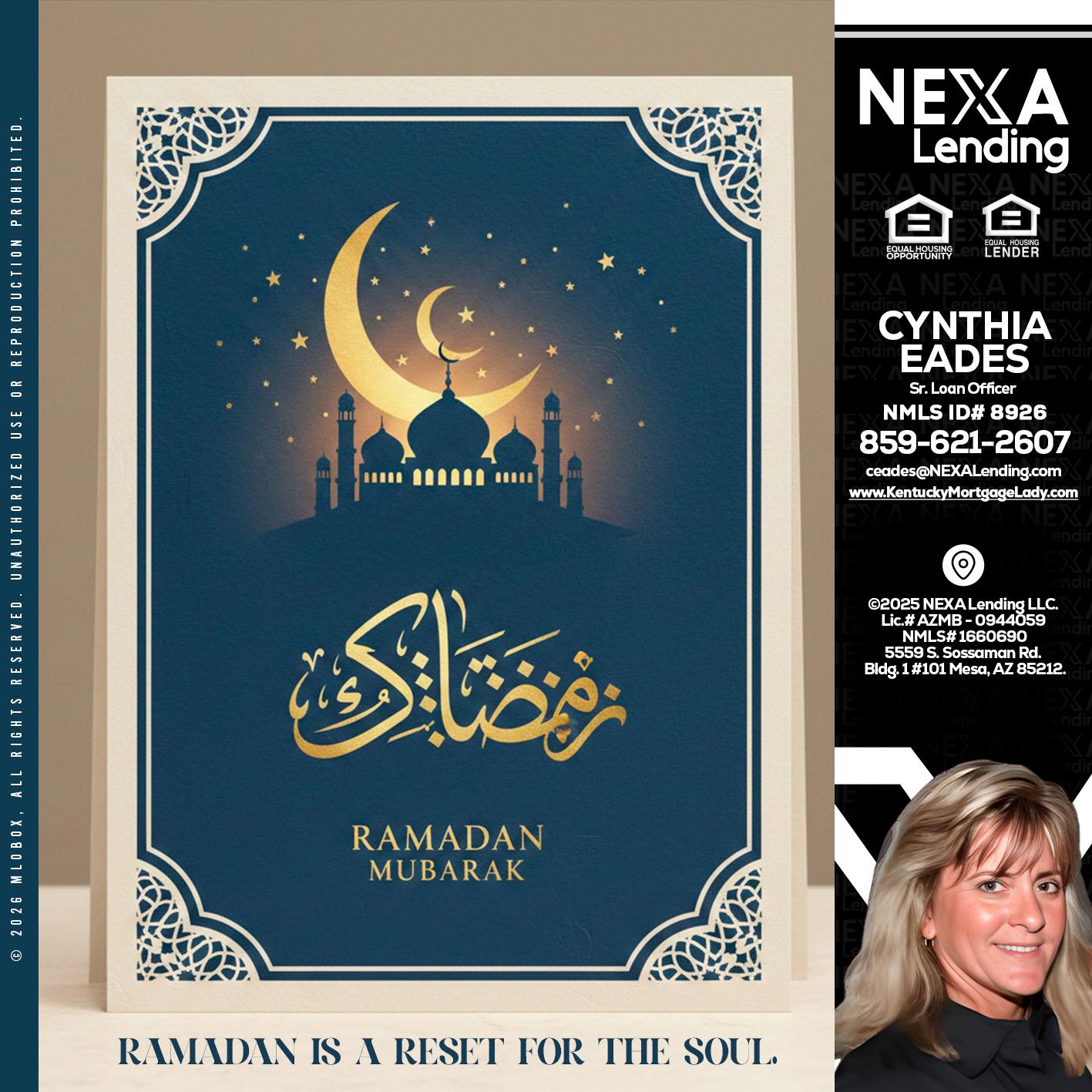 HAPPY RAMADAN - Cynthia Eades -Sr. Loan Officer