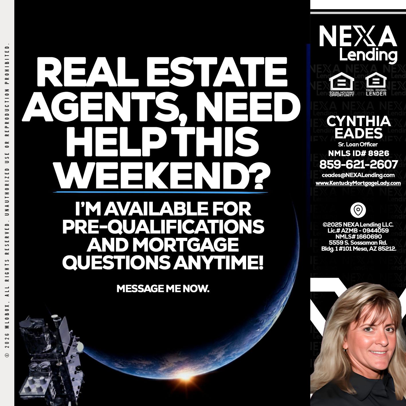 REAL ESTATE AGENTS - Cynthia Eades -Sr. Loan Officer