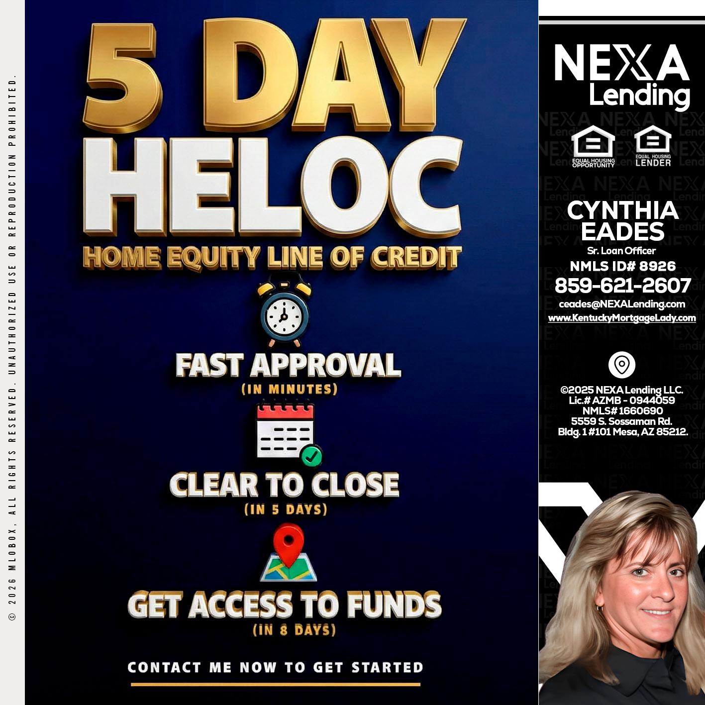 5 day hello - Cynthia Eades -Sr. Loan Officer
