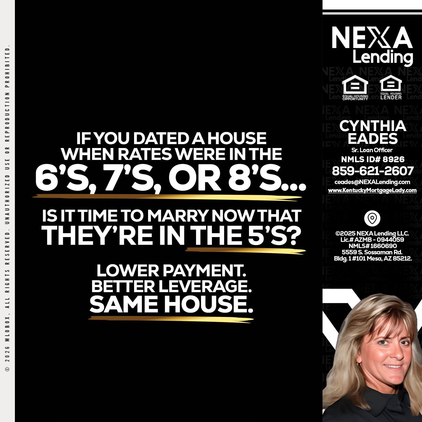 if you dated a house - Cynthia Eades -Sr. Loan Officer