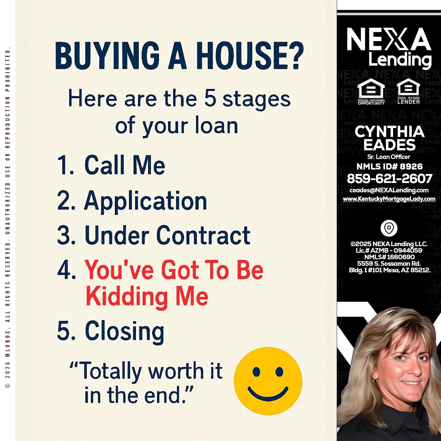 BUYING A HOUSE - Cynthia Eades -Sr. Loan Officer