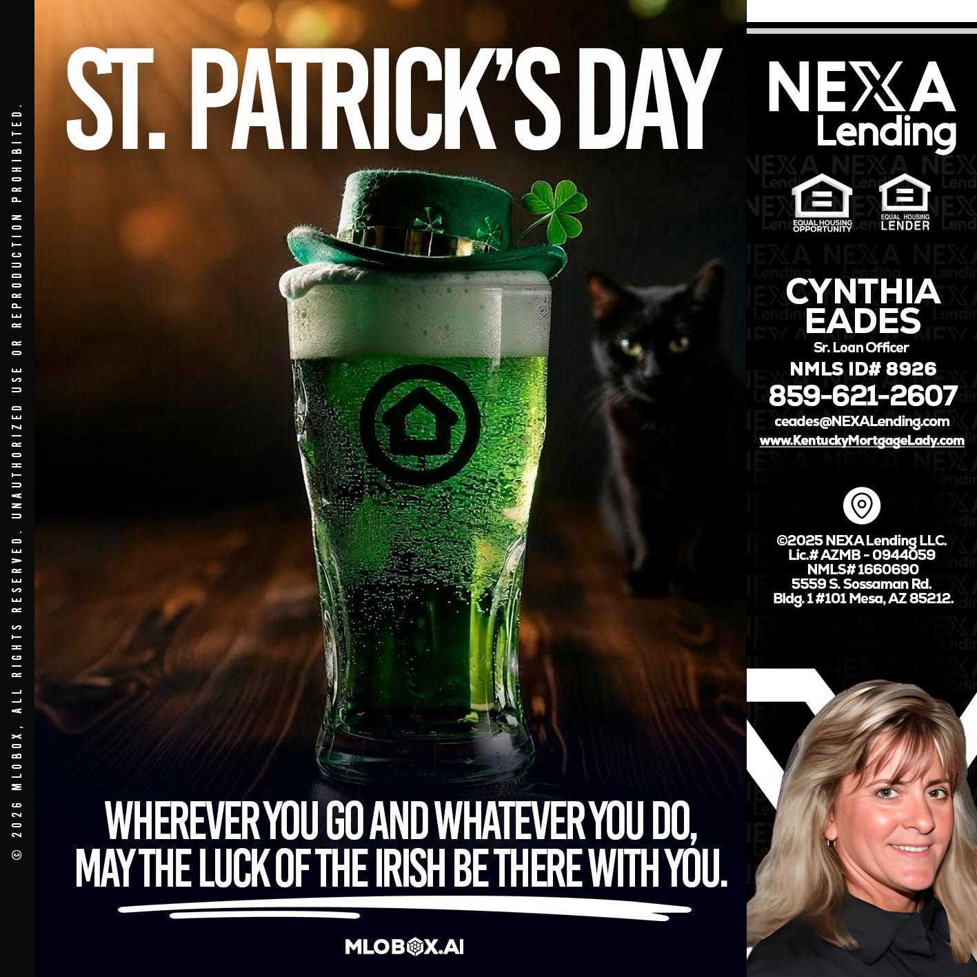 st. Patricks day - Cynthia Eades -Sr. Loan Officer