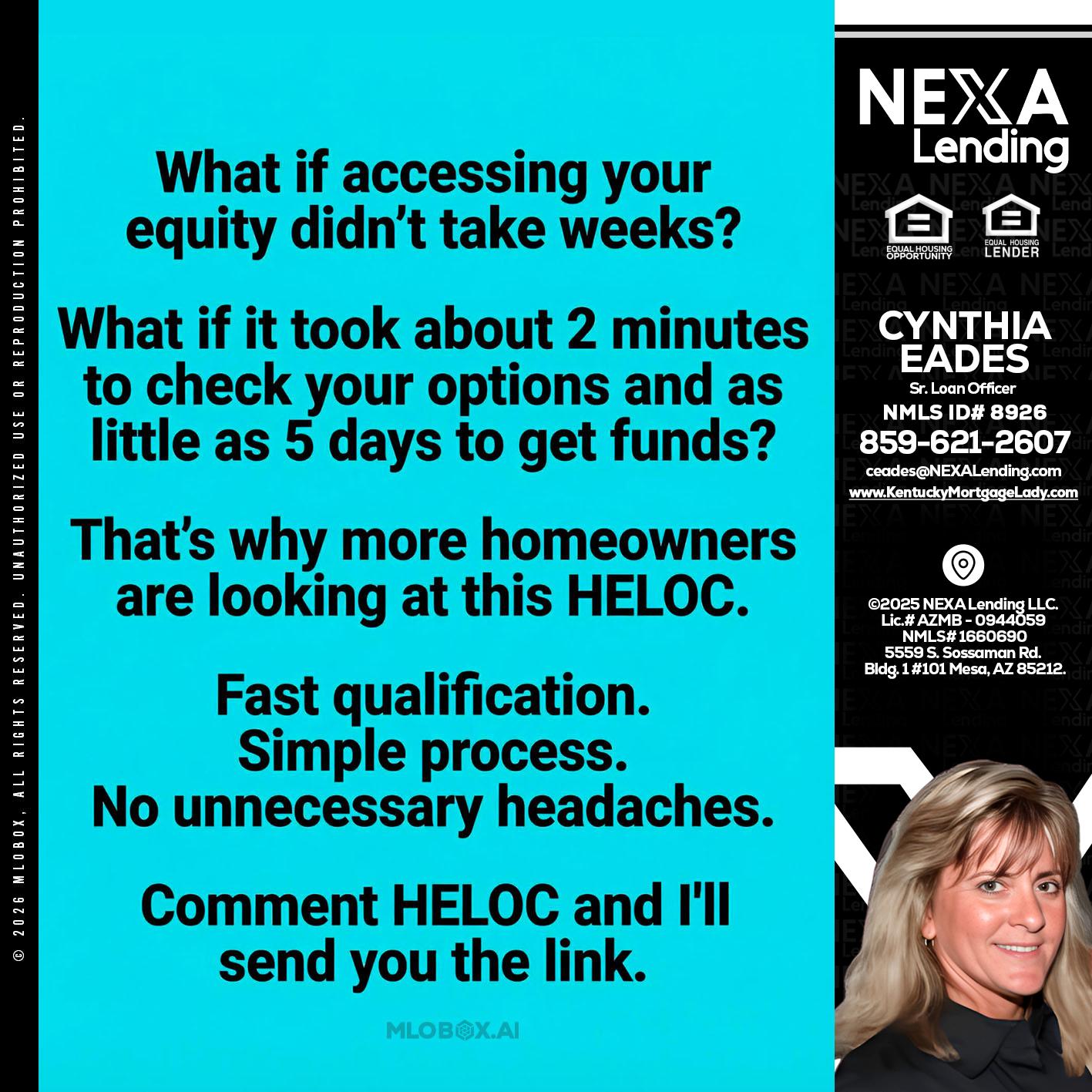 what if - Cynthia Eades -Sr. Loan Officer