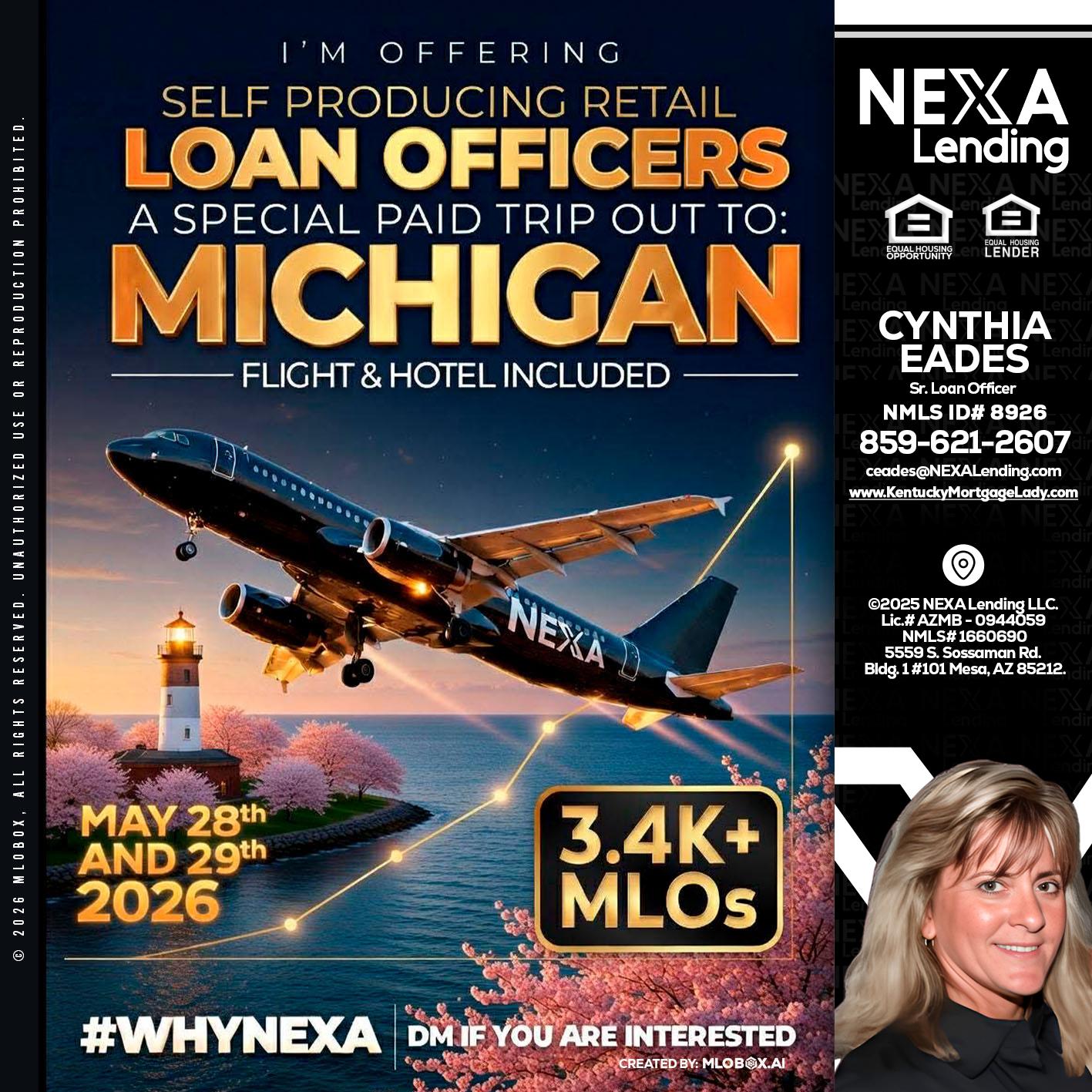 MICHIGAN TRIP - Cynthia Eades -Sr. Loan Officer