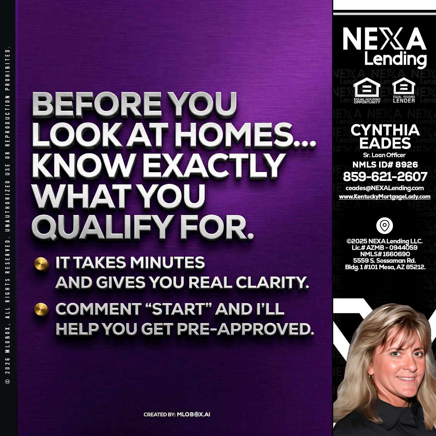 BEFORE YOU - Cynthia Eades -Sr. Loan Officer