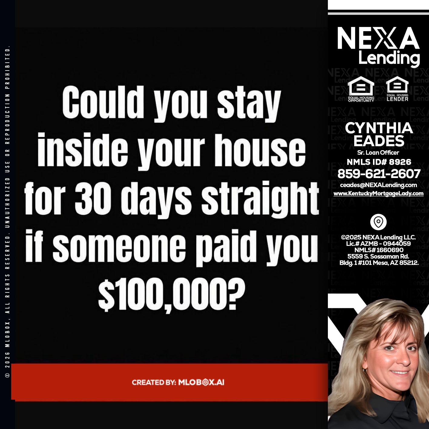 COULD YOU STAY - Cynthia Eades -Sr. Loan Officer