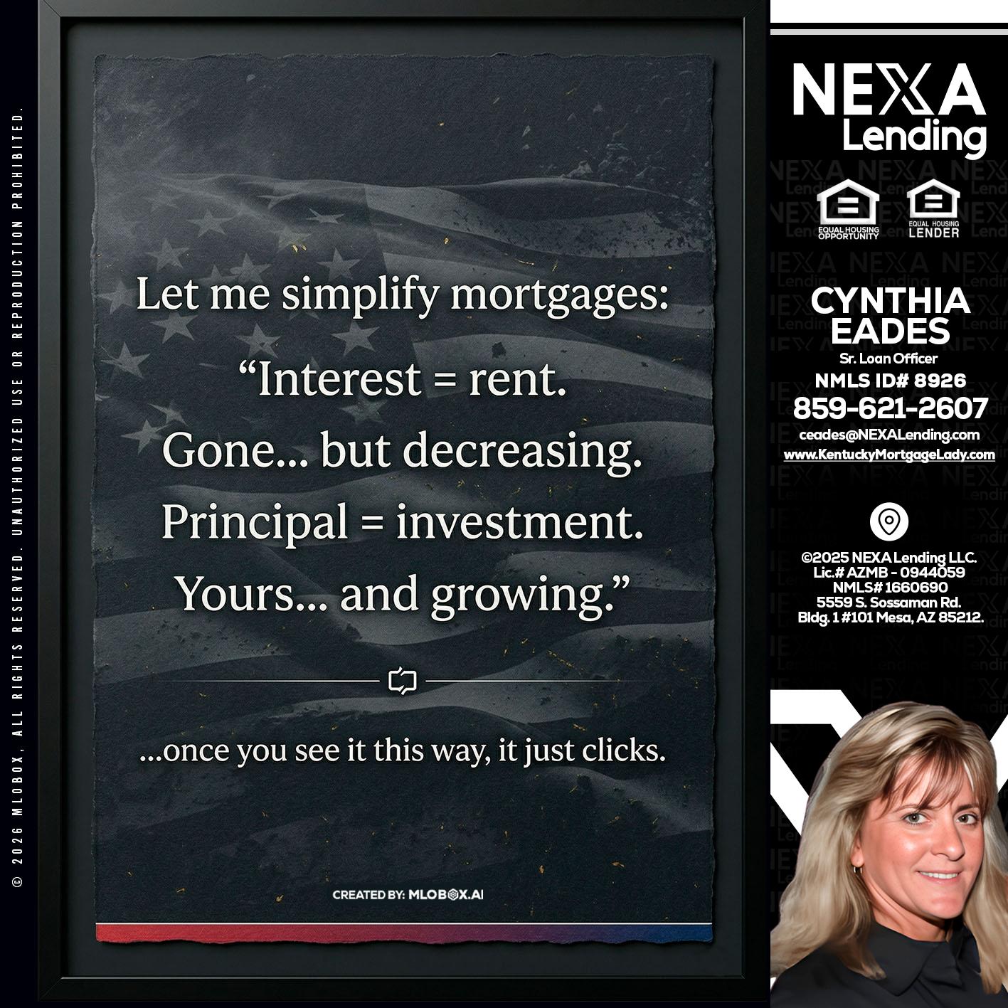 LET ME SIMPLIFY - Cynthia Eades -Sr. Loan Officer