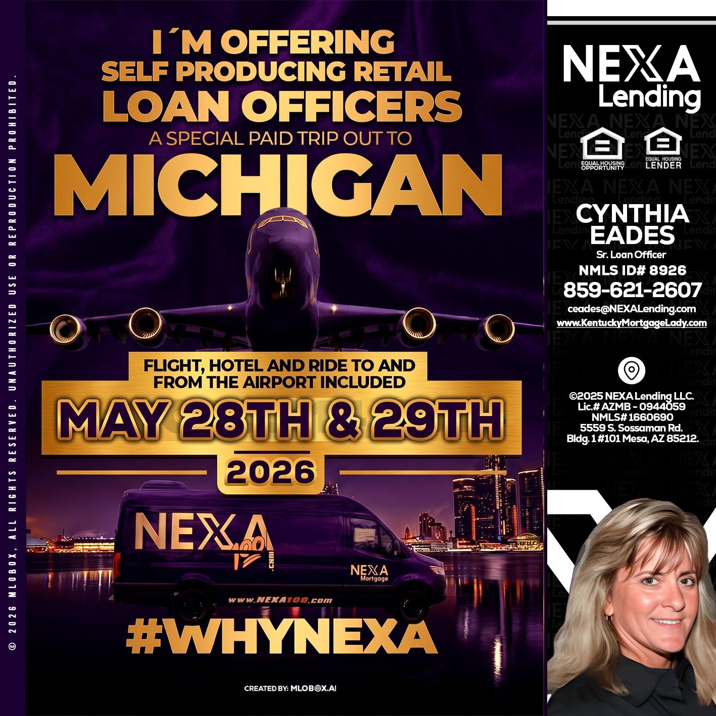 MICHIGAN - Cynthia Eades -Sr. Loan Officer