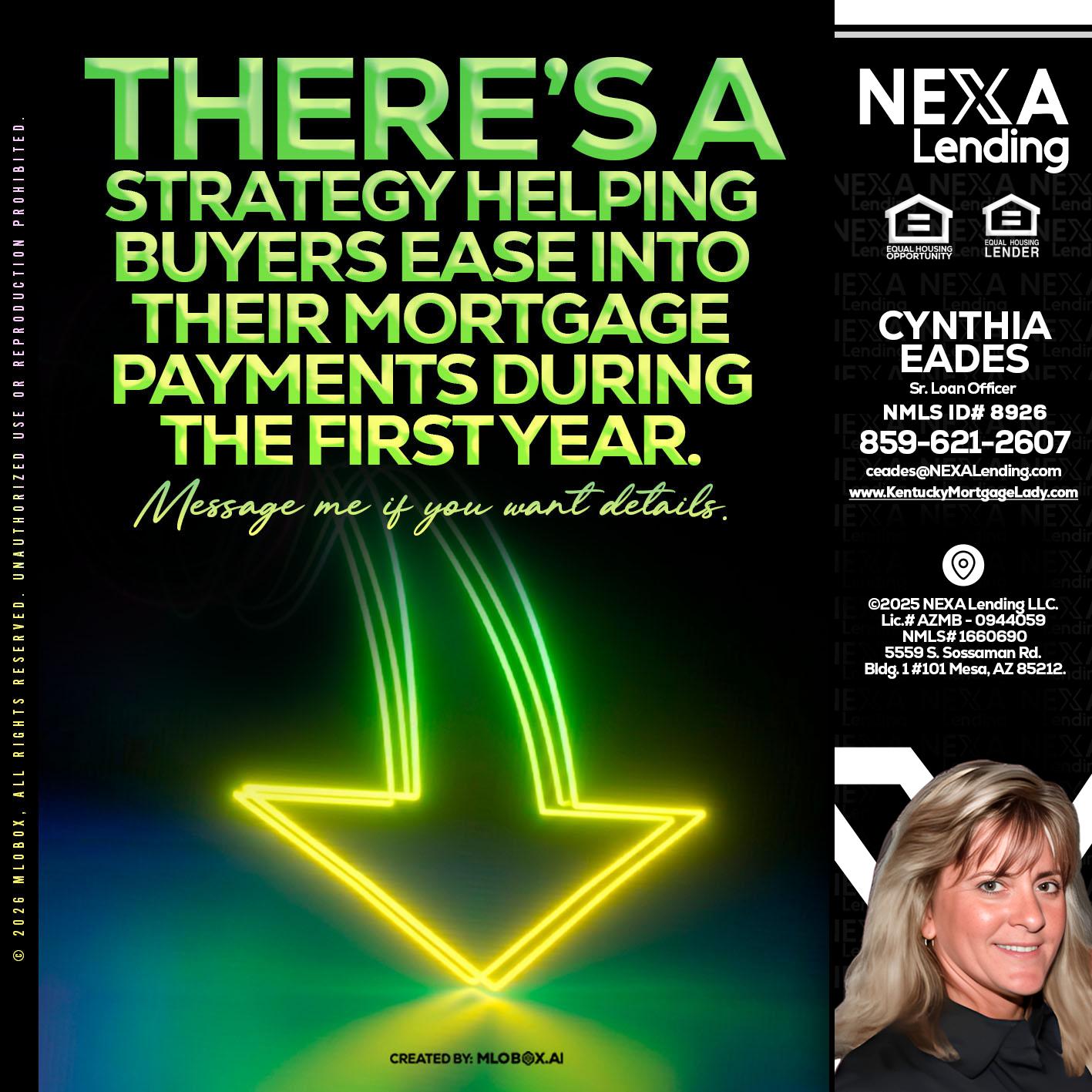 THERES A STATEGY - Cynthia Eades -Sr. Loan Officer