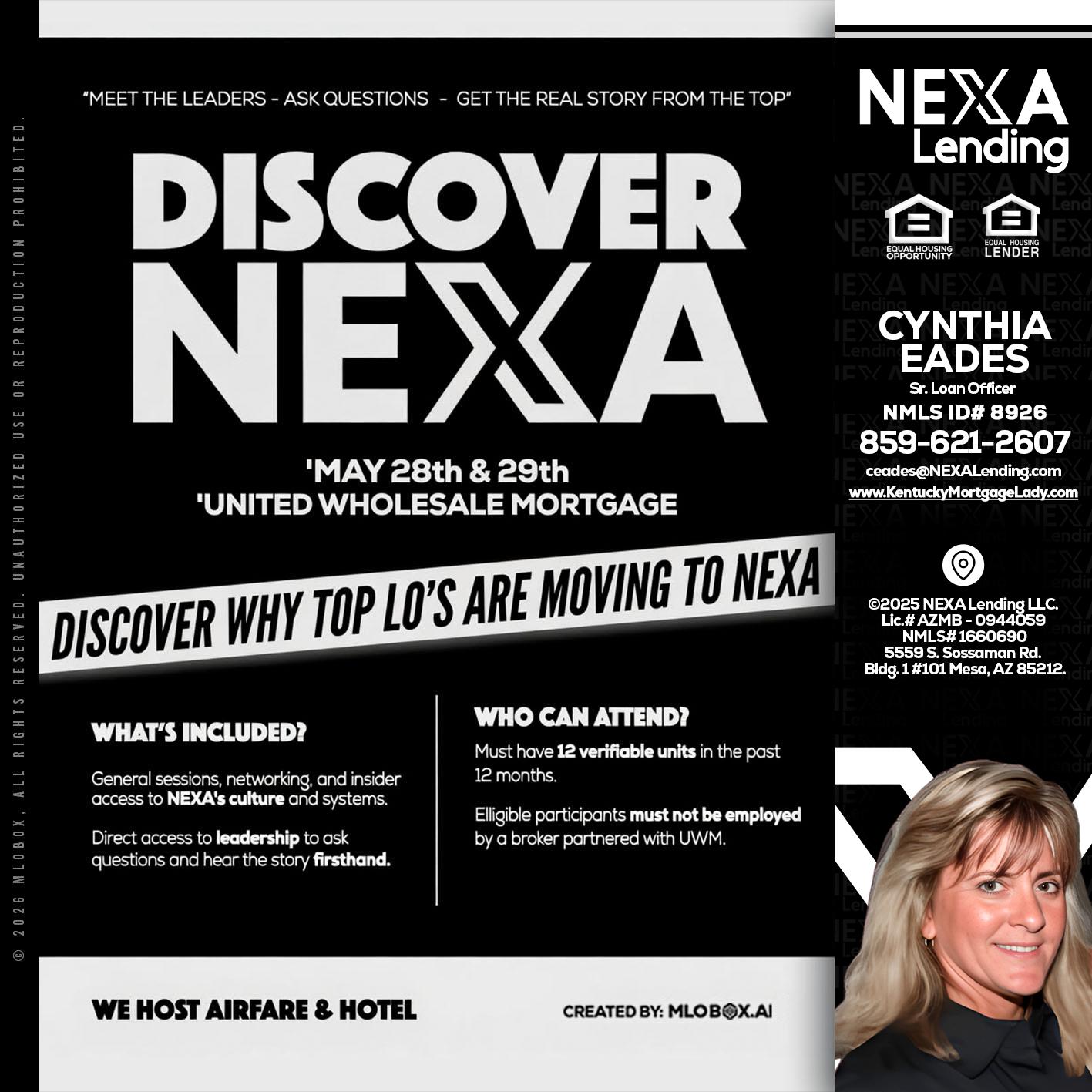 DISCOVER NEXA - Cynthia Eades -Sr. Loan Officer