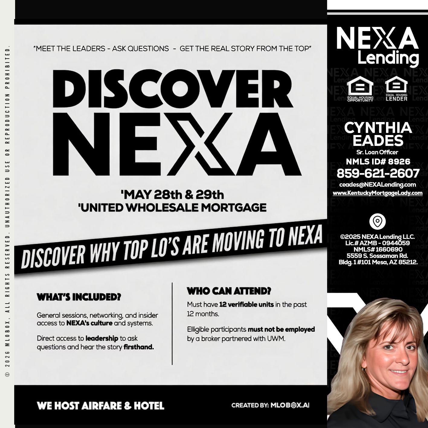 DISCOVER NEXA - Cynthia Eades -Sr. Loan Officer