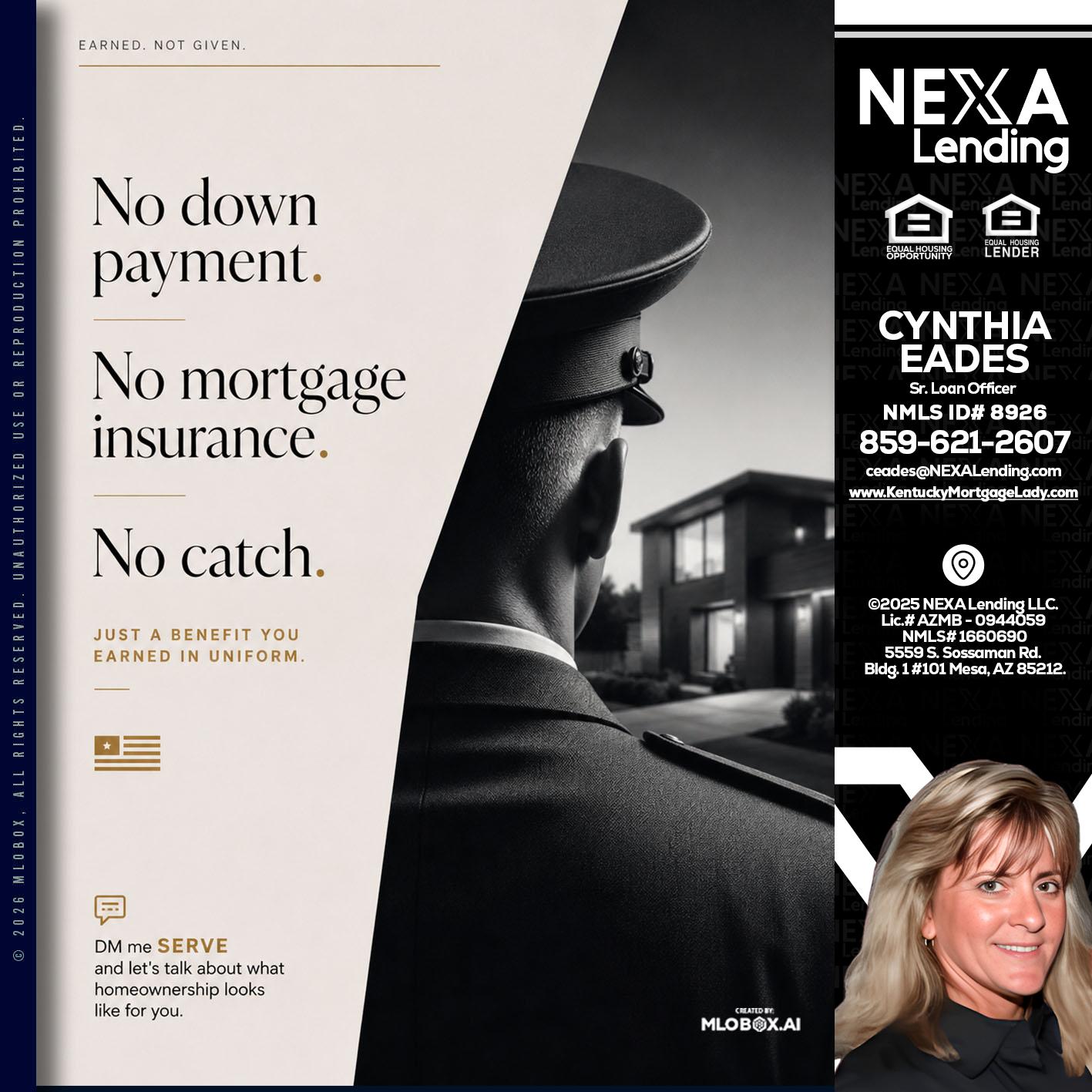 NO DOWN PAYMENT - Cynthia Eades -Sr. Loan Officer