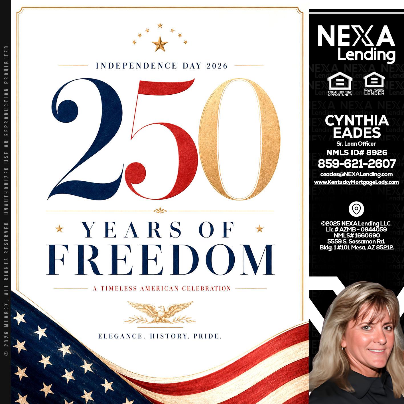 250 YEARS - Cynthia Eades -Sr. Loan Officer