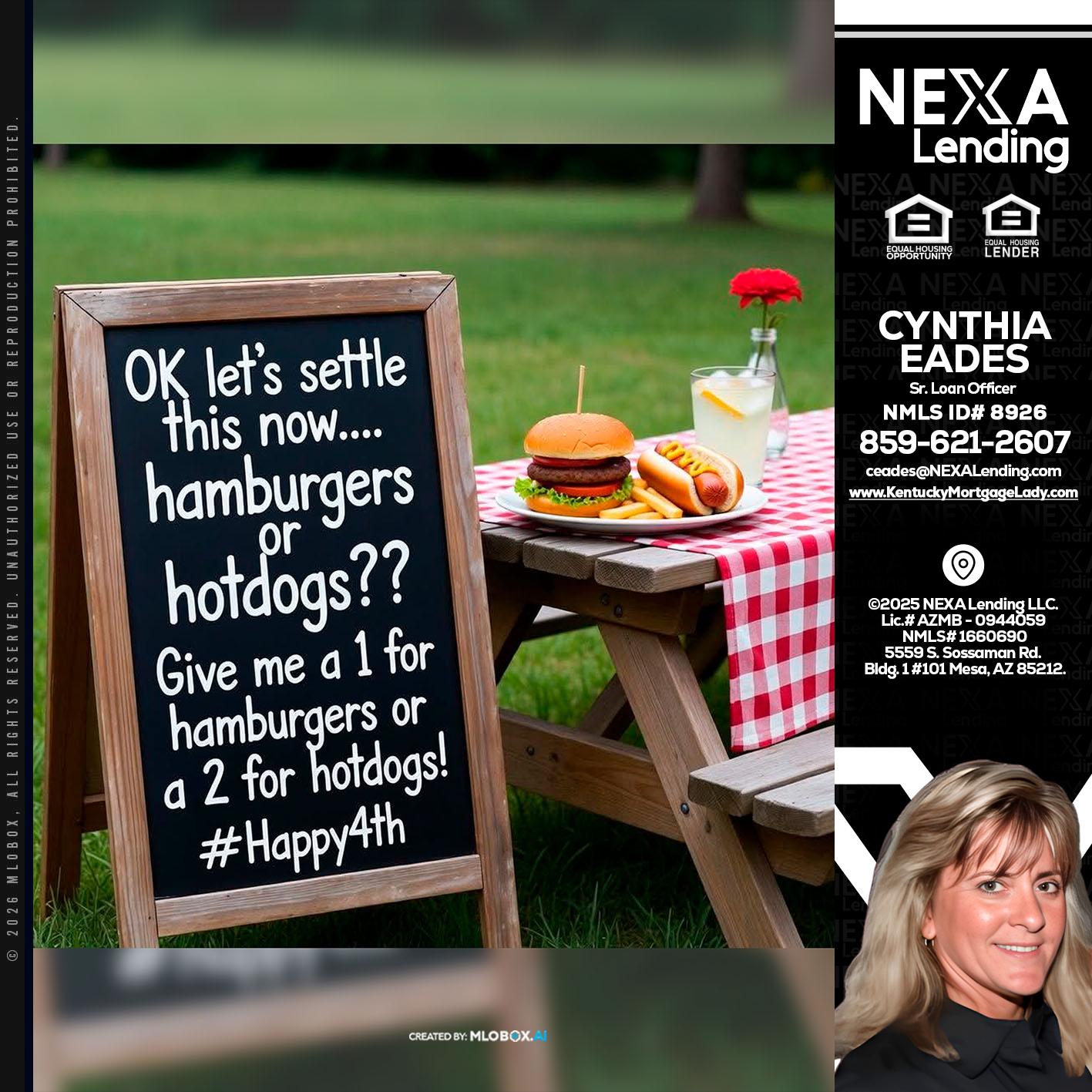 let settle this - Cynthia Eades -Sr. Loan Officer