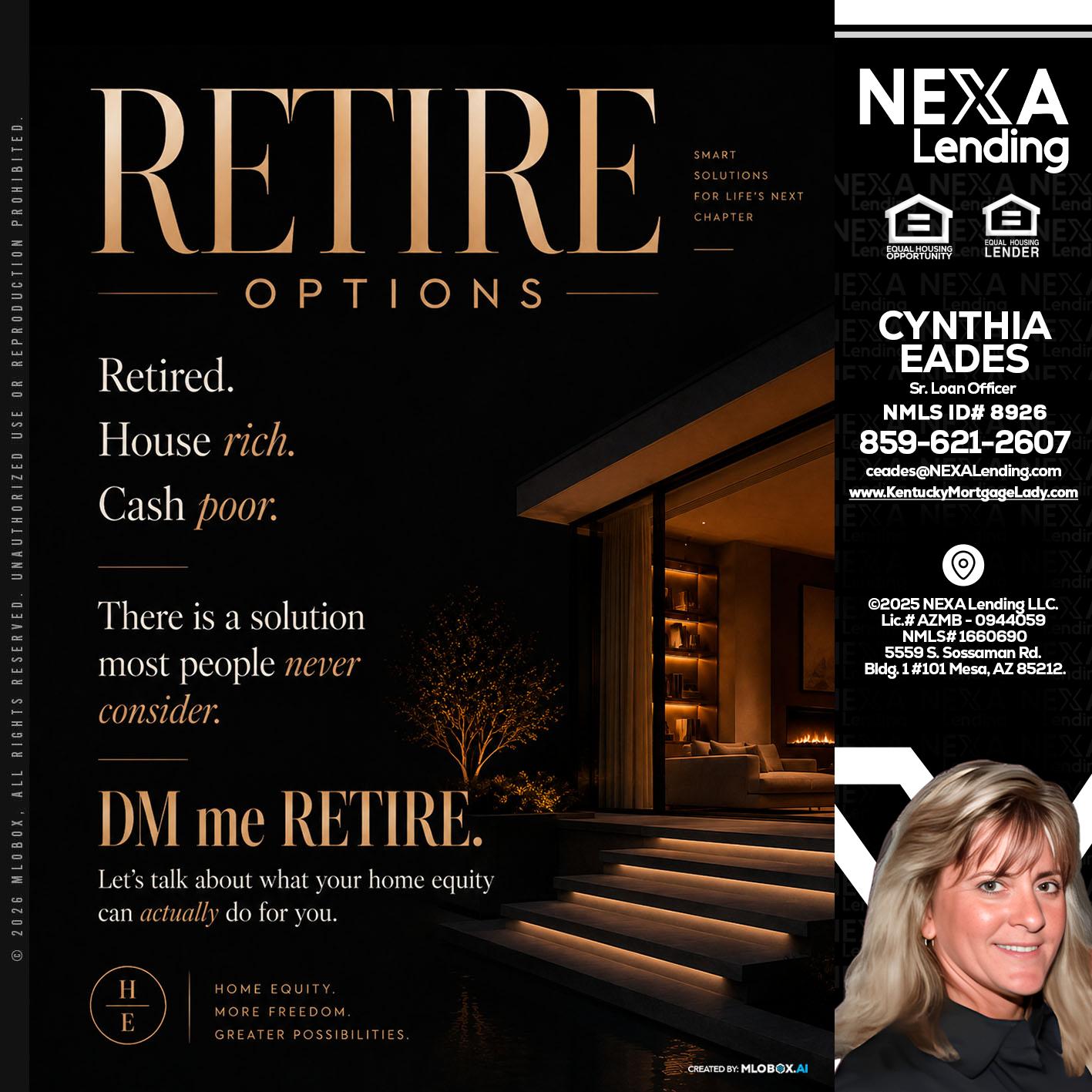 RETIRE LOANS - Cynthia Eades -Sr. Loan Officer