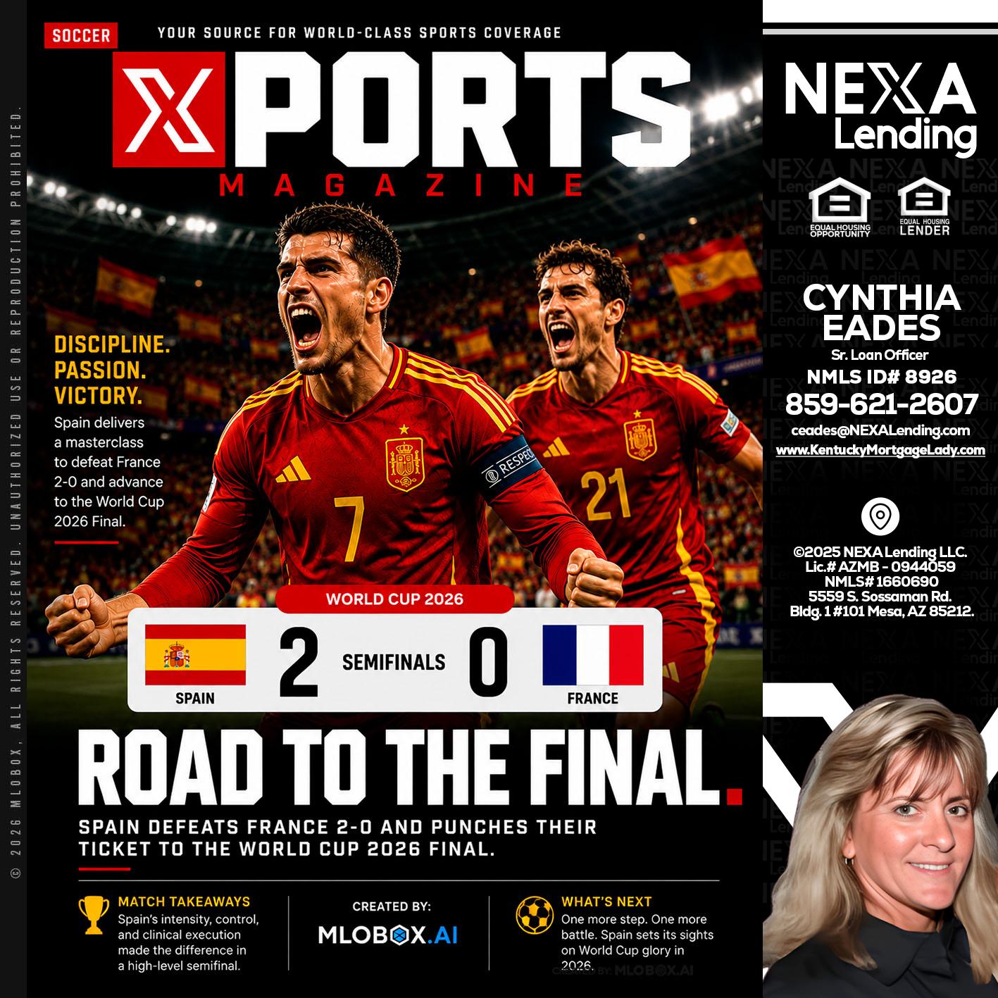 XPORTS WORLD CUP 2026 - Cynthia Eades -Sr. Loan Officer
