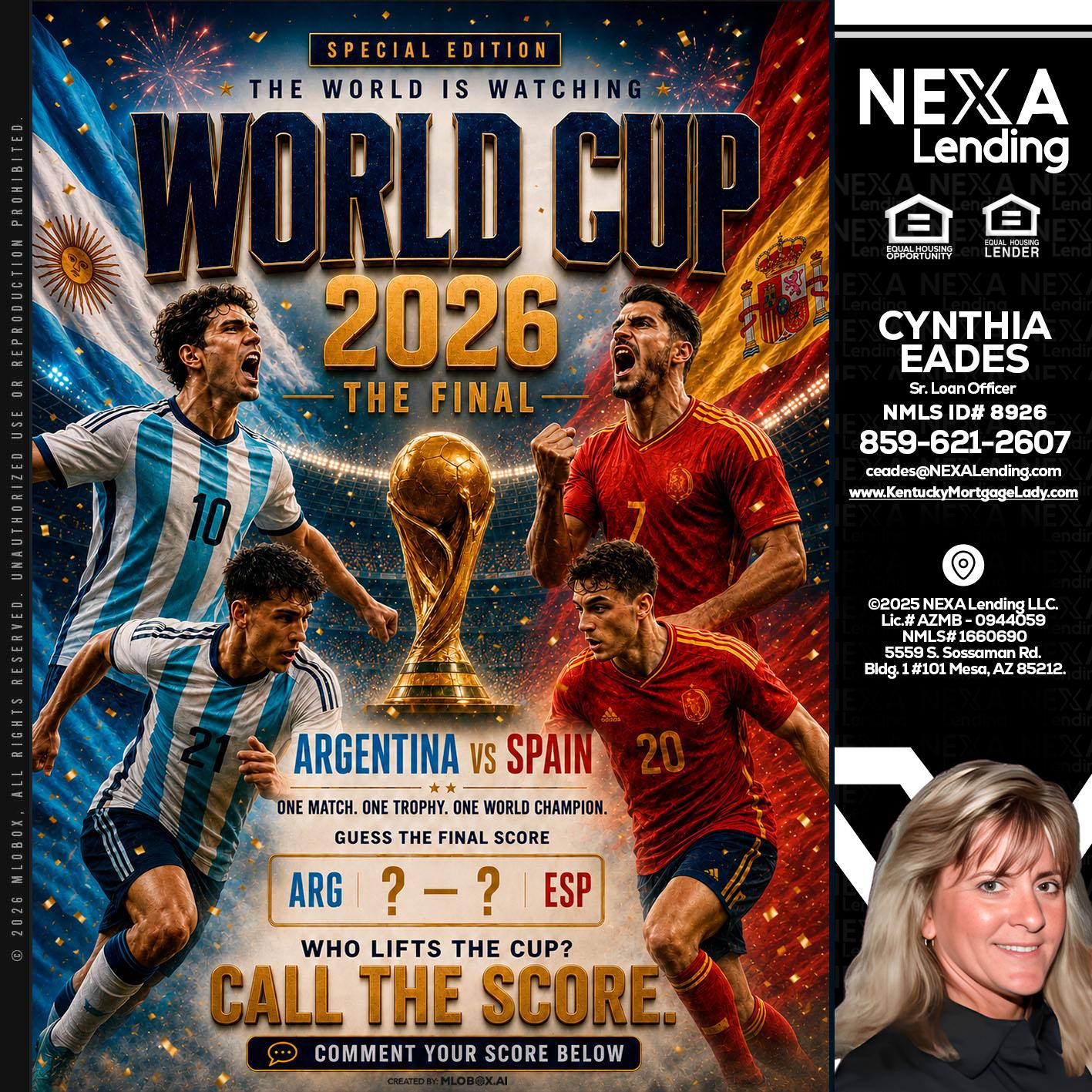 World Cup 2026 finals - Cynthia Eades -Sr. Loan Officer