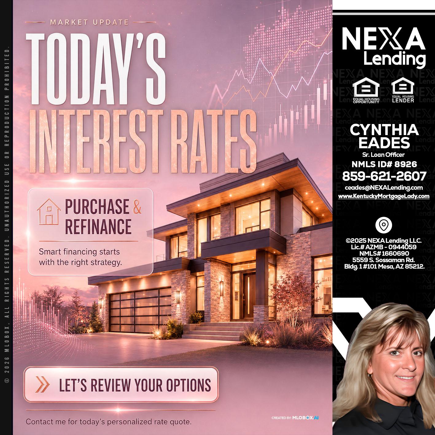 todays interest rates - Cynthia Eades -Sr. Loan Officer