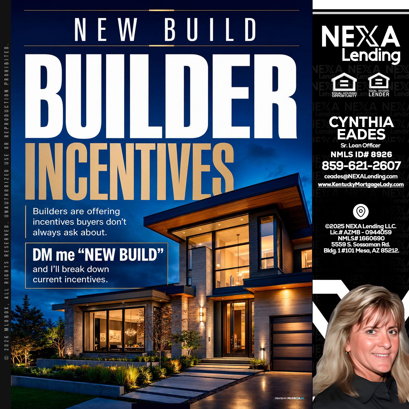 NEW BUILDER - Cynthia Eades -Sr. Loan Officer