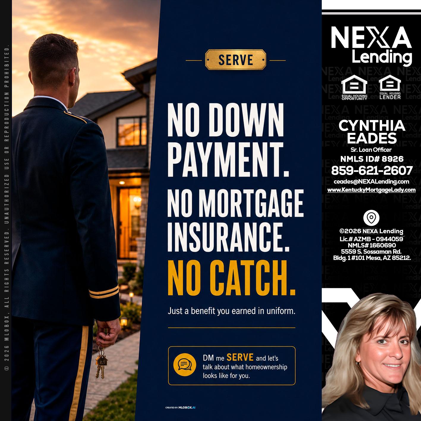 NO DOWN PAYMENT - Cynthia Eades -Sr. Loan Officer
