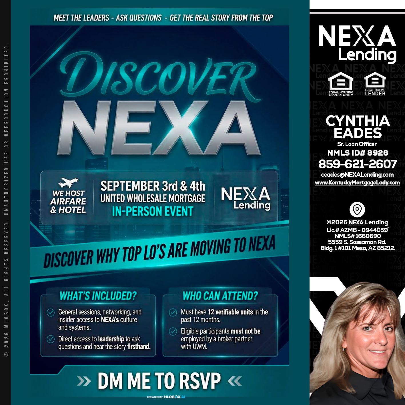DISCOVER NEXA - Cynthia Eades -Sr. Loan Officer