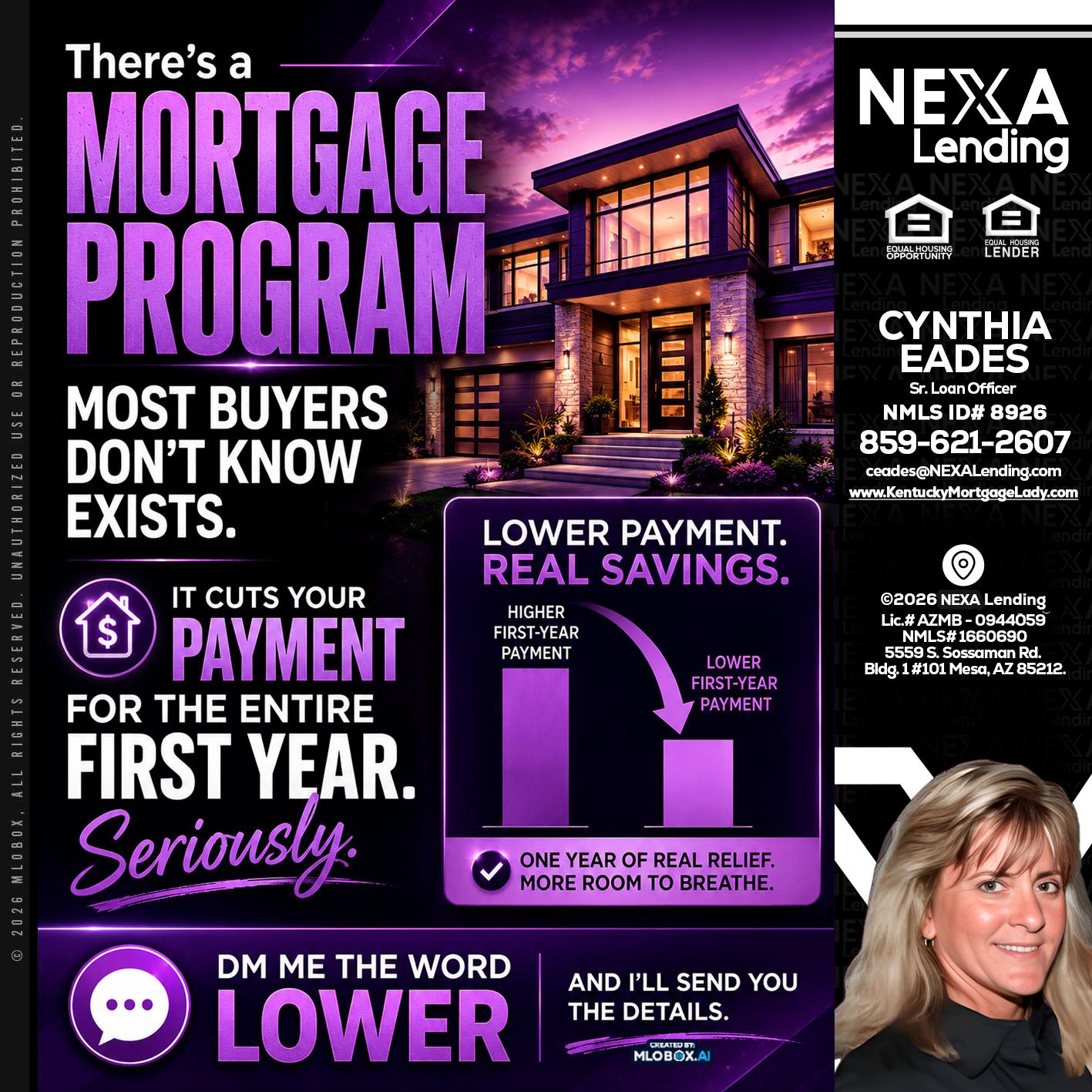 MORTGAGE PROGRAM - Cynthia Eades -Sr. Loan Officer