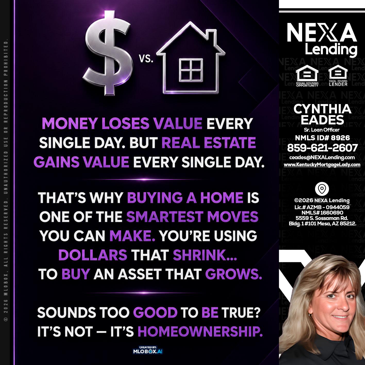 MONEY LOSES - Cynthia Eades -Sr. Loan Officer