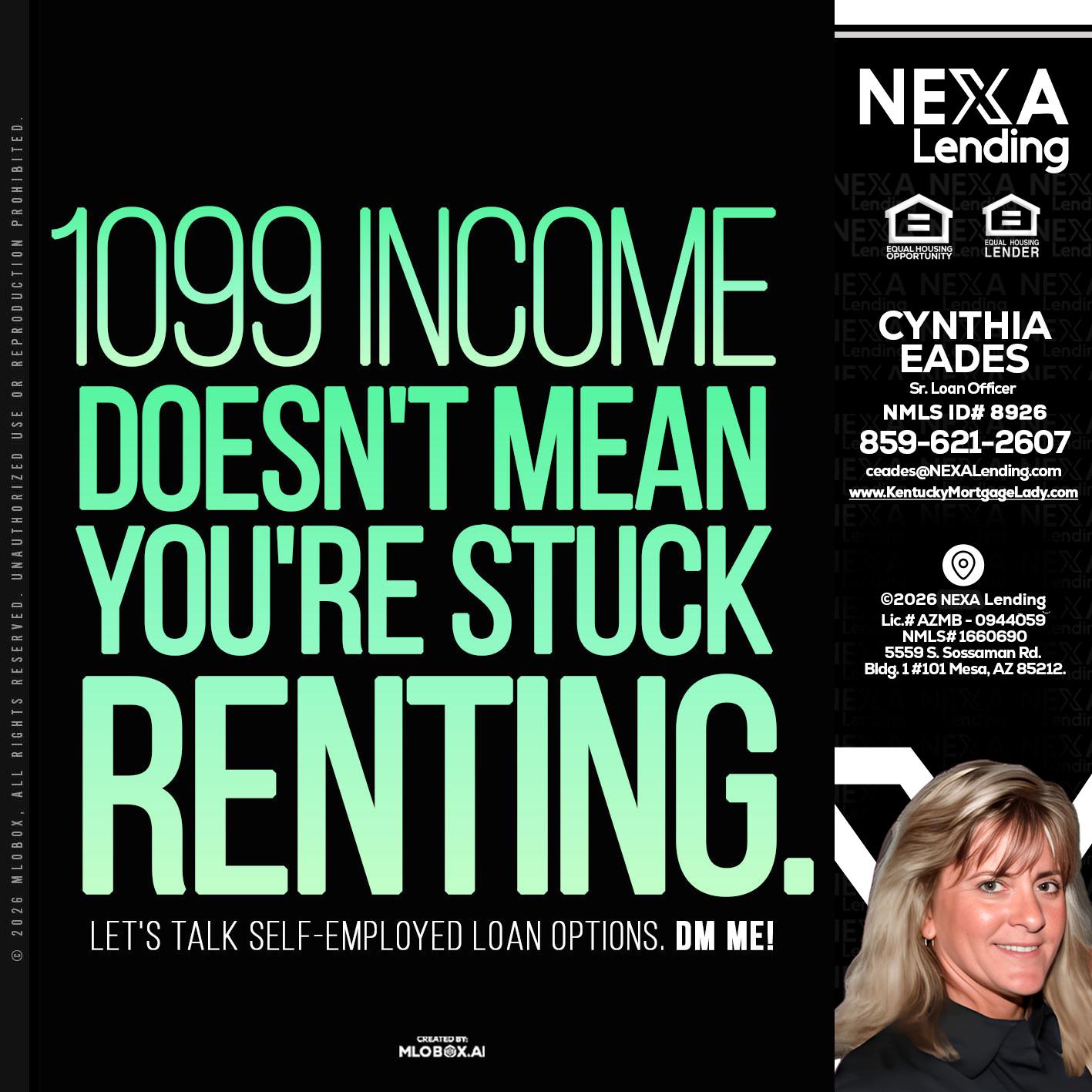 1099 income - Cynthia Eades -Sr. Loan Officer