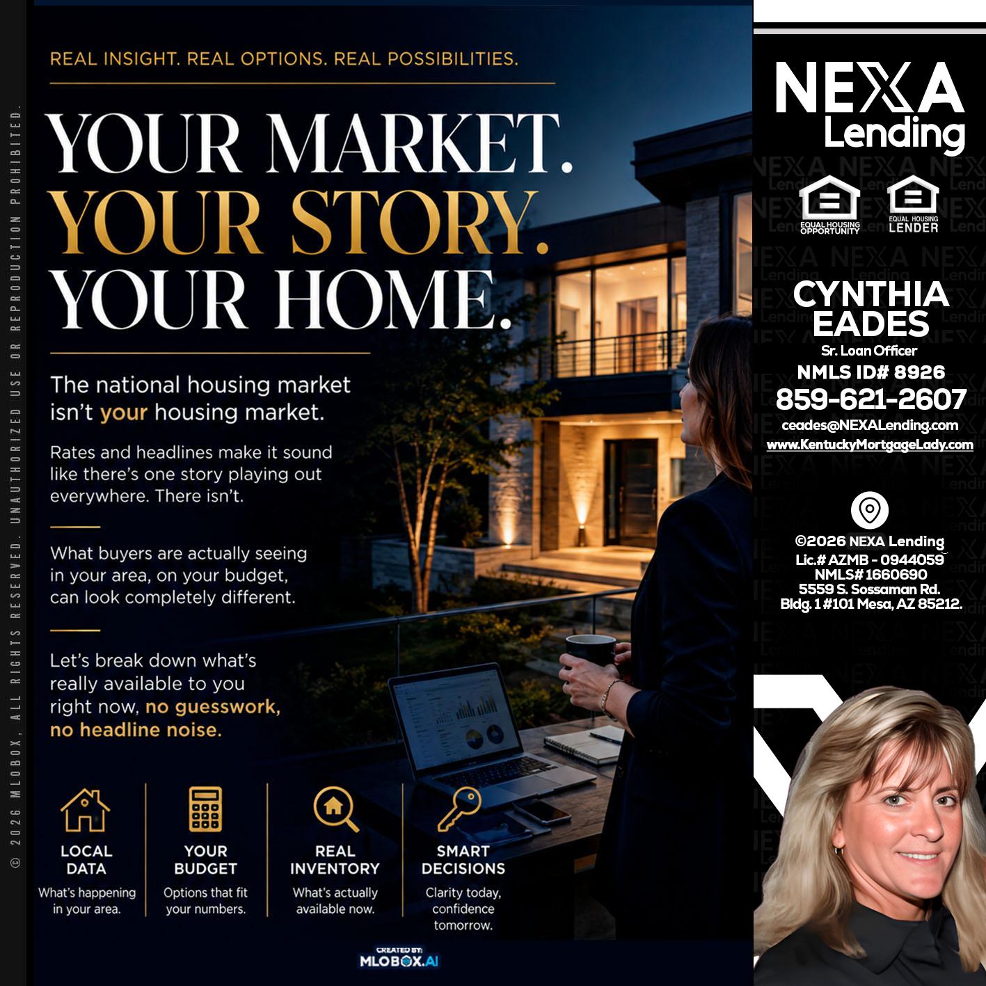 your market - Cynthia Eades -Sr. Loan Officer