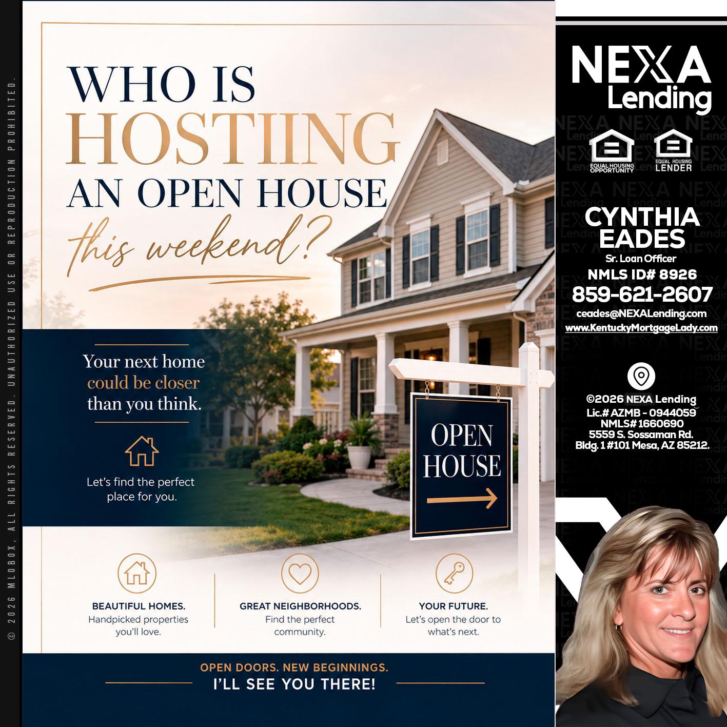 WHOS HOSTING - Cynthia Eades -Sr. Loan Officer