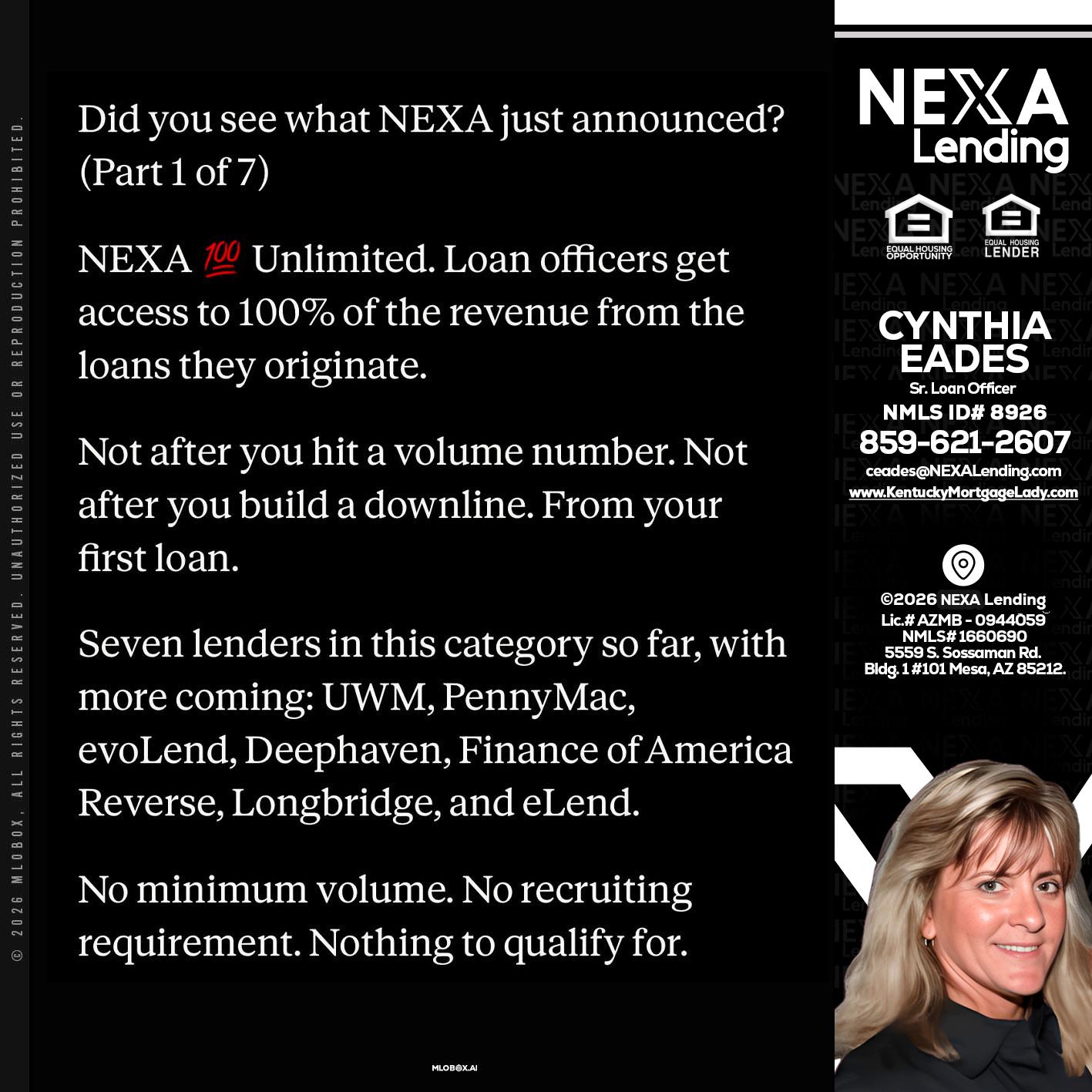 DID YOU KNOW - Cynthia Eades -Sr. Loan Officer