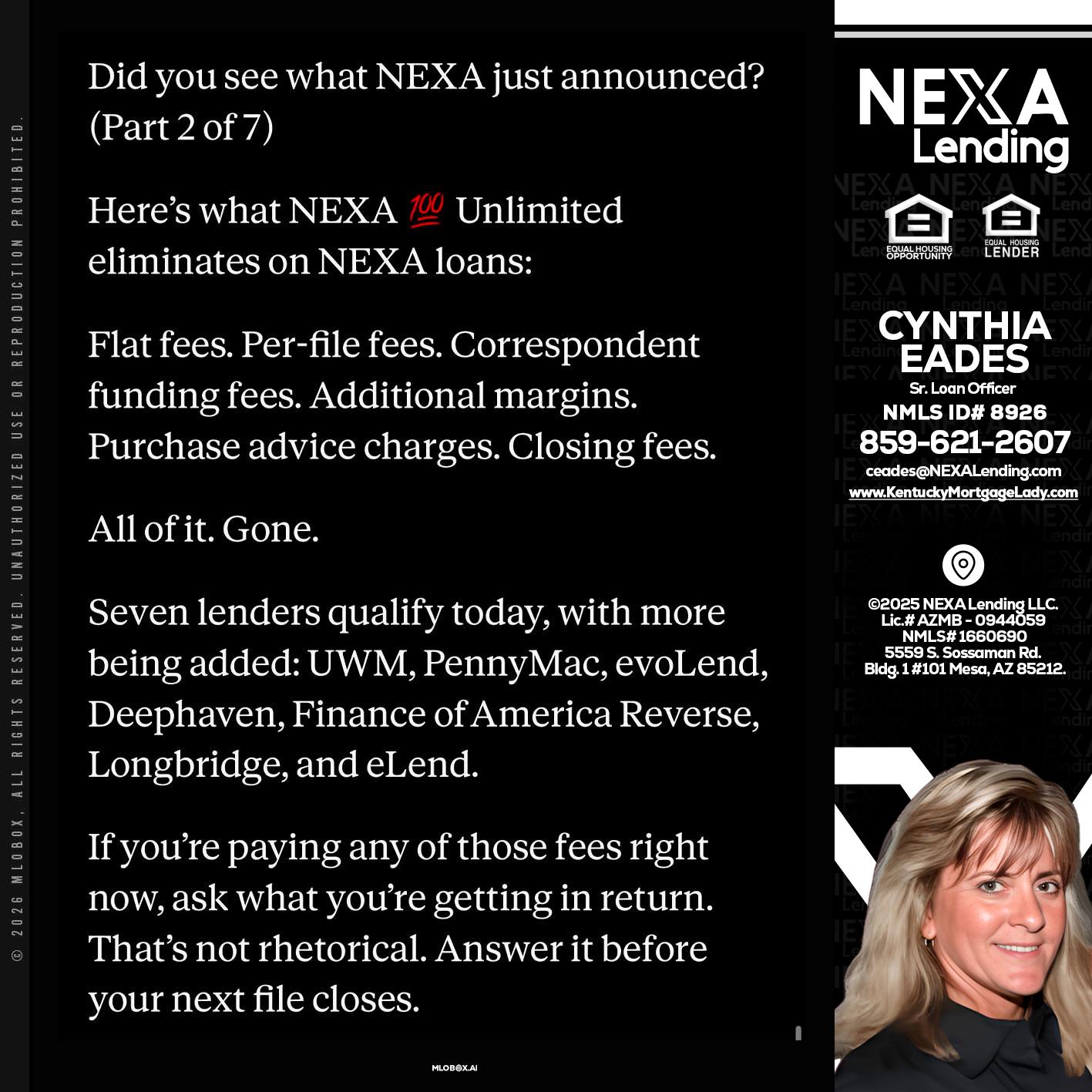 2 OF 7 - Cynthia Eades -Sr. Loan Officer