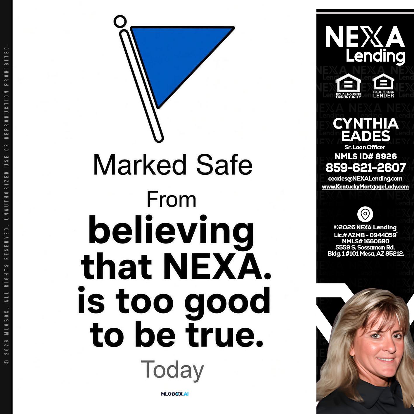 MARKED SAFE - Cynthia Eades -Sr. Loan Officer