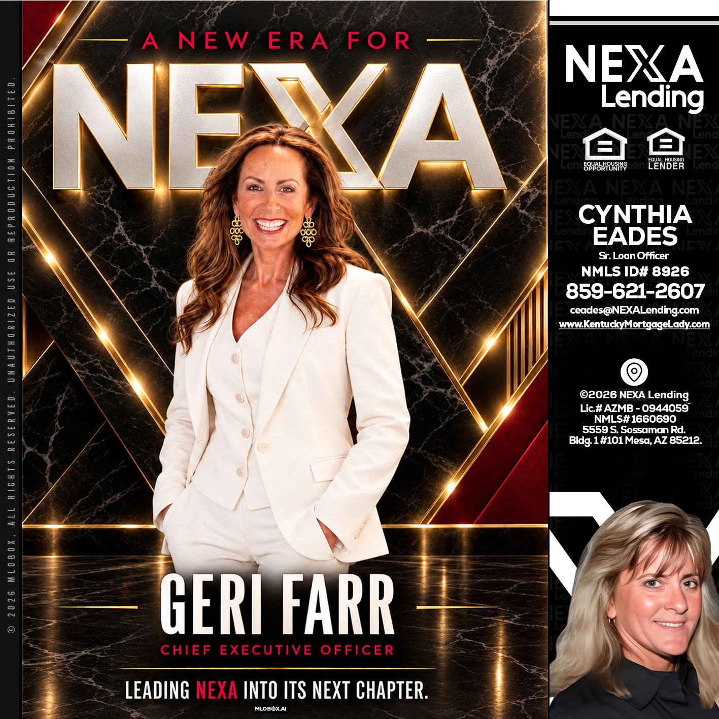 GERI FARR - Cynthia Eades -Sr. Loan Officer
