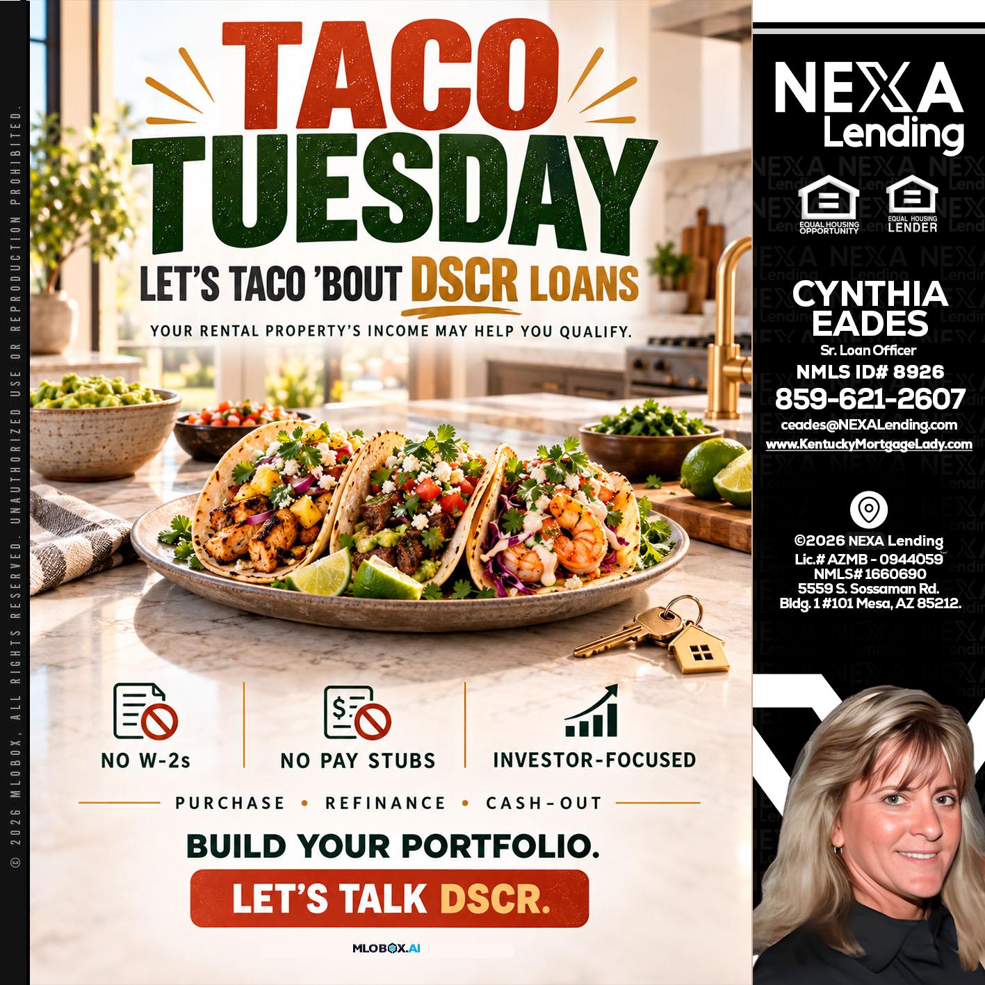 TACO TUESDAY - Cynthia Eades -Sr. Loan Officer